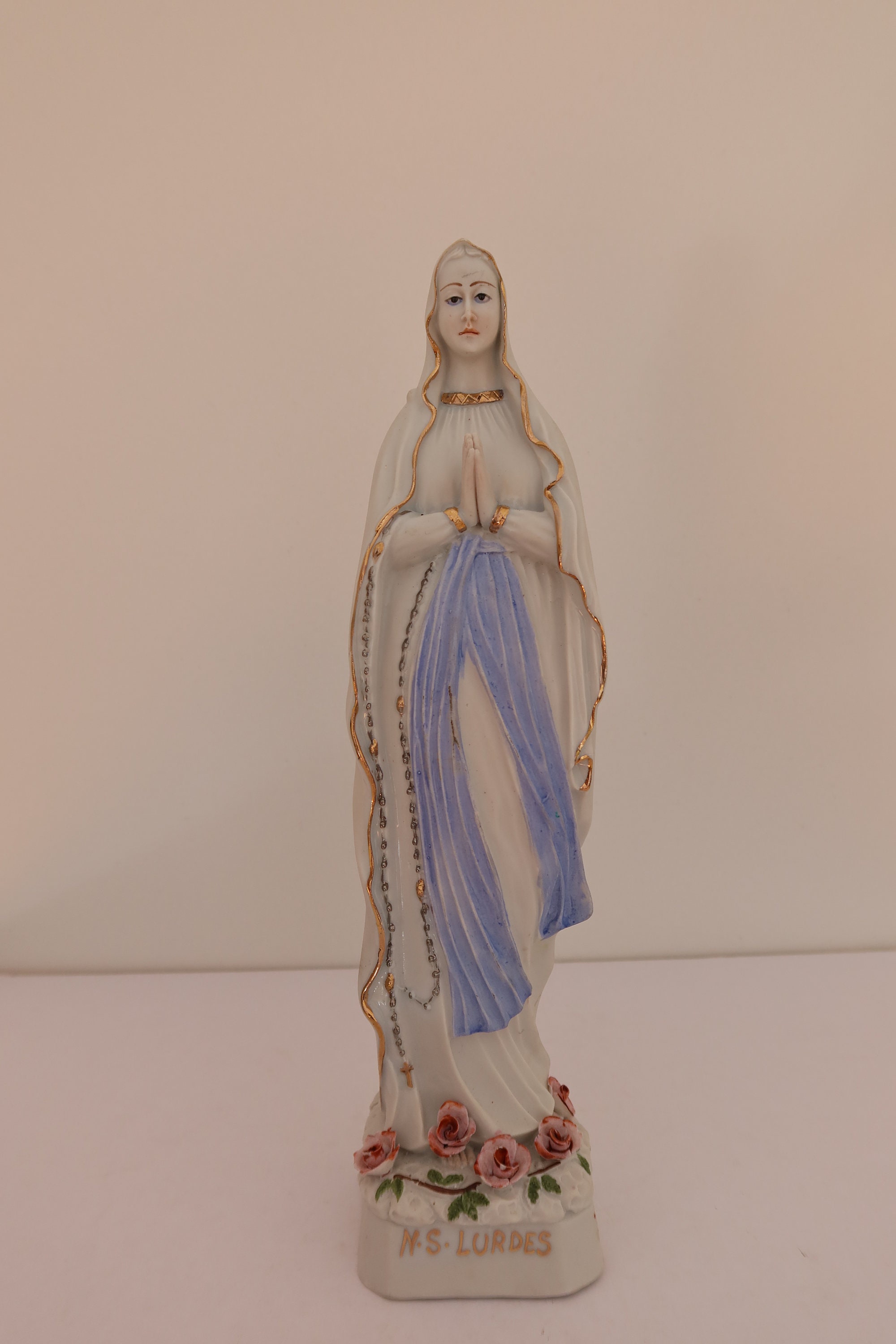 Statue de La Vierge. Grande Français Céramique Statue Vierge Marie. N.s. Lurdes.