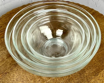 Vintage Glas Nesting Prep Schalen - 4er Set