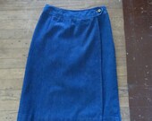 70 39 s Wrap Skirt Denim Indigo Pencil Skirt