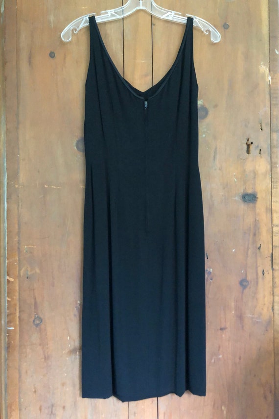 60's Dress Black Cocktail Crepe Rayon Designer Pa… - image 3