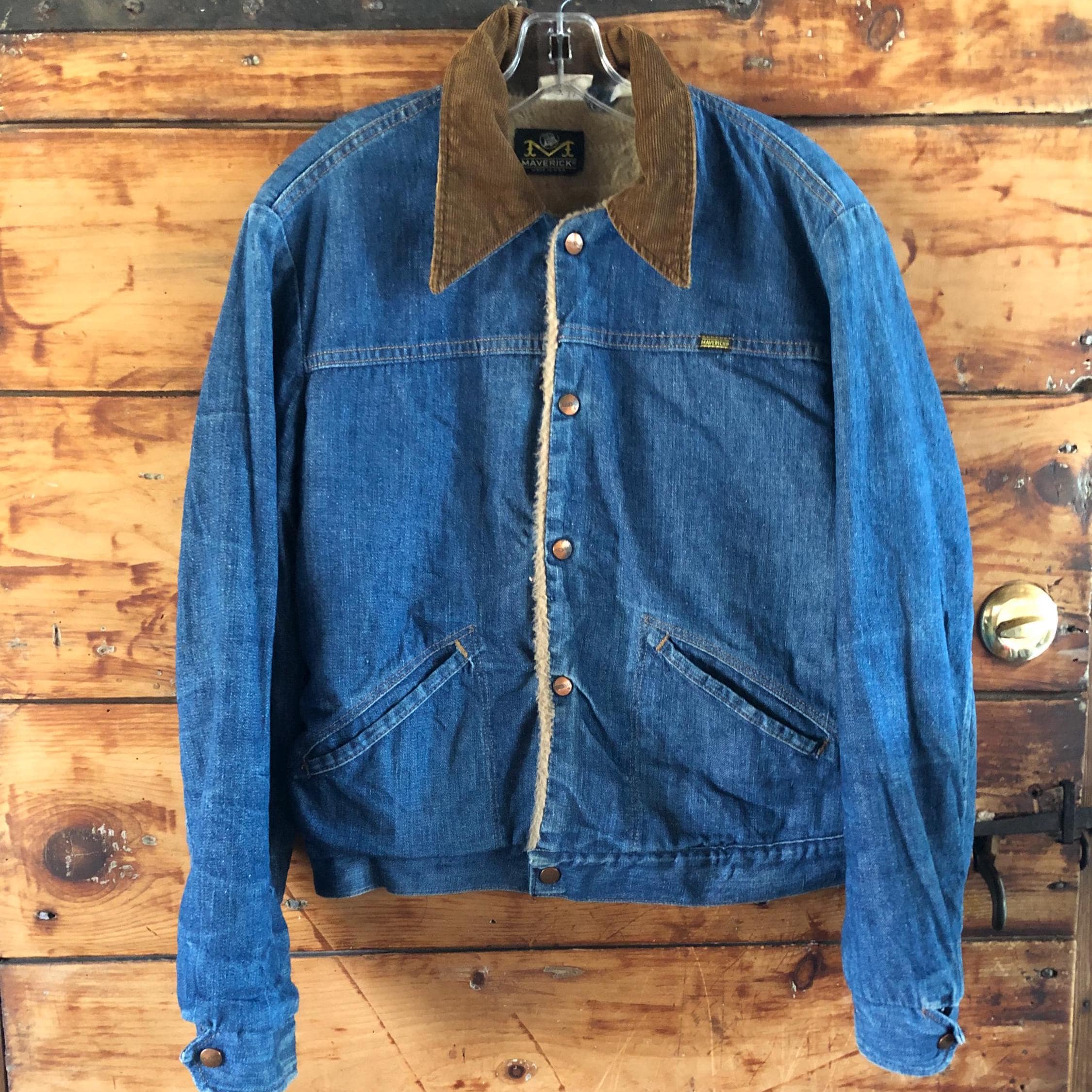 松ぼっくり　Maverick blue bell wrangler 44 Vintage Wrangler Maverick Denim Jacket Mens 44 Distressed Medium