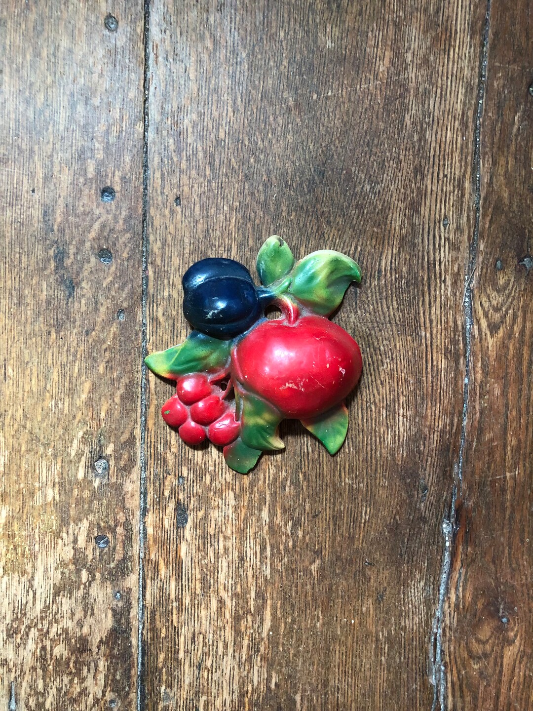 40's Fruit Chalkware Wall Decor Plaster Fruit Wall Hanging Etsy
