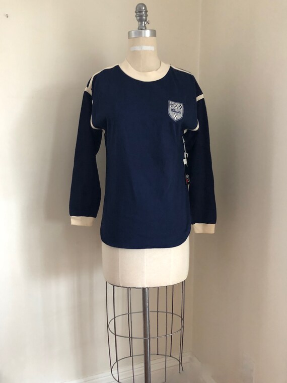 70's Cotton Top Alley Cat Preppy Athletic Top Medi