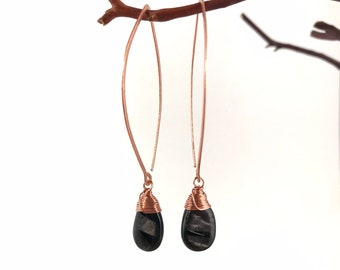 Hypersterm Lotus Petal Drop Earrings - Made to Order  - Copper, Sterling Silver or 14K Gold