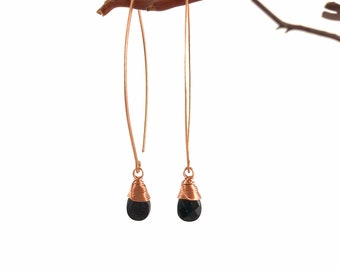 Dark Navy Blue Goldstone  Lotus Petal Drop Earrings - Made to Order  - Copper, Sterling Silver or 14K Gold