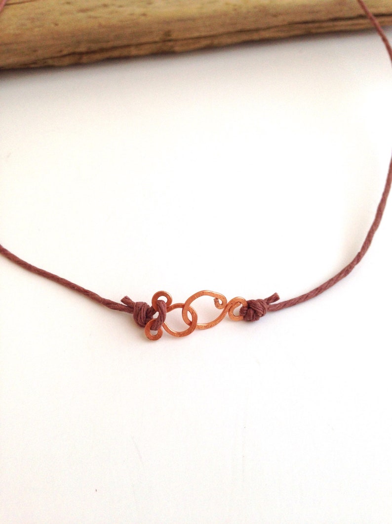 Lavender Amethyst Teardrop Necklace Copper Wire Wrapped Gemstone, Natural Hemp image 6