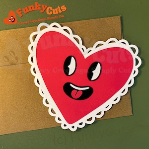 Valentine Heart Card SVG - Cricut Silhouette DIY - Arquivo de corte de modelo de corte de papel