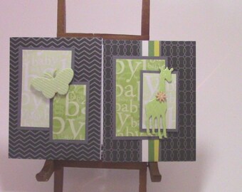 CARD, Baby, New Baby, Congratulations, Giraffe, Butterfly