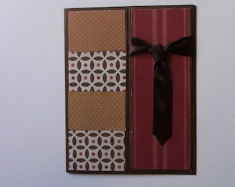 CARD, Birthday, Tie, Brown