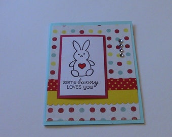 CARD, Love, Anniversary, Valentines, Some Bunny Loves You