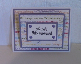 GIFT CARD HOLDER, Congratulations, Celebrate, Bling, Trifold