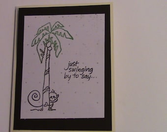CARD, Love, Friendship, Encouragement, Monkey, Bananas