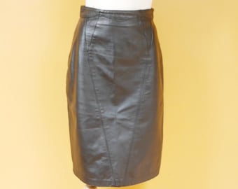 Black Leather Pencil Skirt