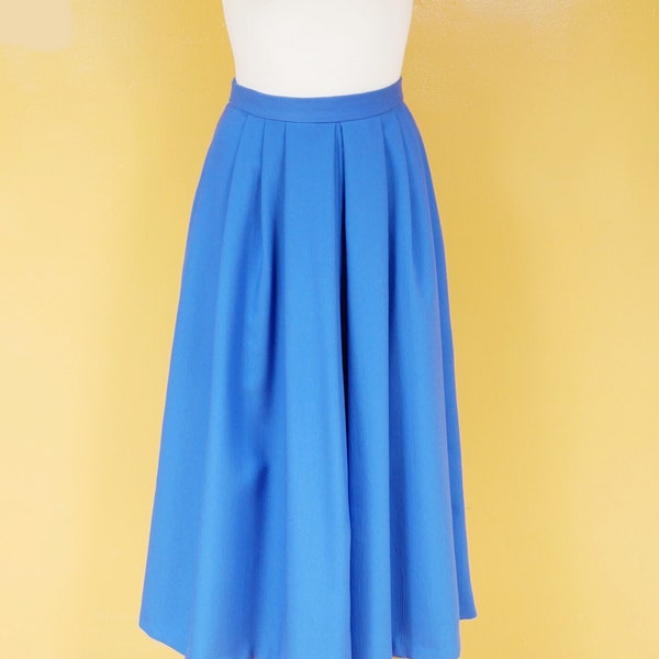 Royal Blue Pleated Midi Skirt