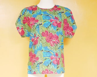 Vintage 1990s Tropical Hawaiian Print Shirt