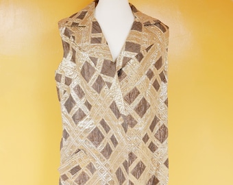 Gold Lamé Diamond Pattern Vest