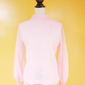 Bubblegum Pink Sheer Sleeve Backwards Blouse