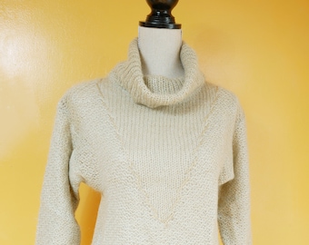 Gauzy Knit Pale Sage Green Turtleneck Sweater