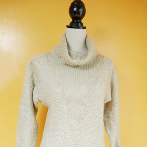 Gauzy Knit Pale Sage Green Turtleneck Sweater