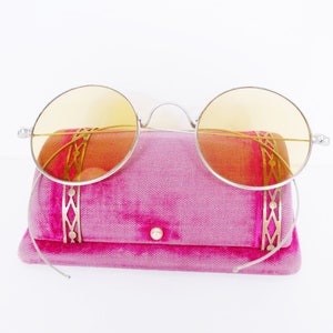Antique Yellow Lens Wire Frame Sunglasses
