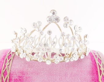 Floral Rhinestone Hair Comb Tiara