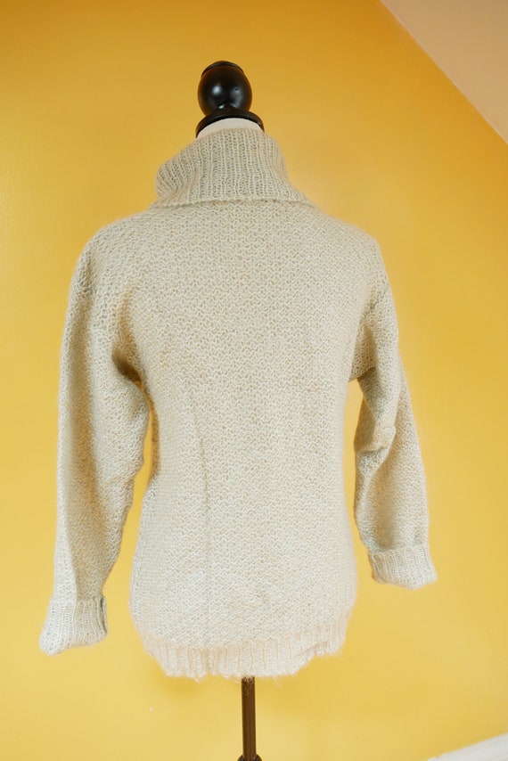 Gauzy Knit Pale Sage Green Turtleneck Sweater - image 8