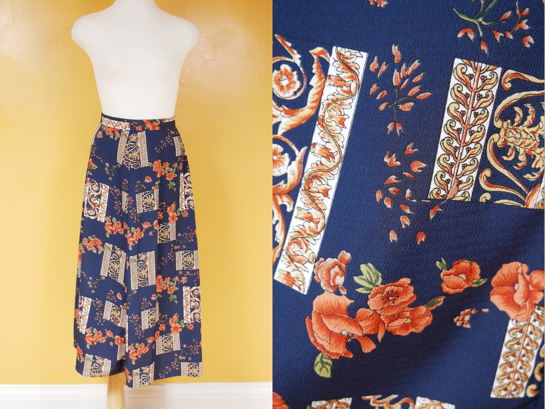 Navy & Blush Quilted Skirt