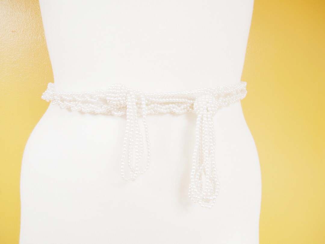 Faux Pearl Beaded Tassel Belt Etsy