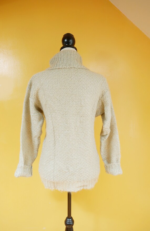 Gauzy Knit Pale Sage Green Turtleneck Sweater - image 7