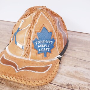 Handmade Toronto Maple Leafs Leather Baseball Hat image 2