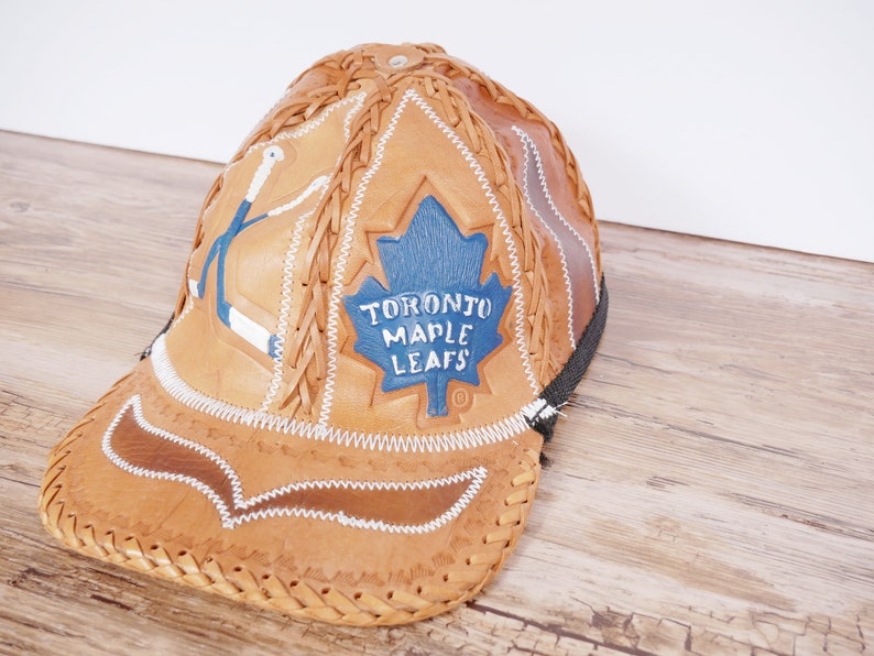 Handmade Toronto Maple Leafs Leather Baseball Hat image 2