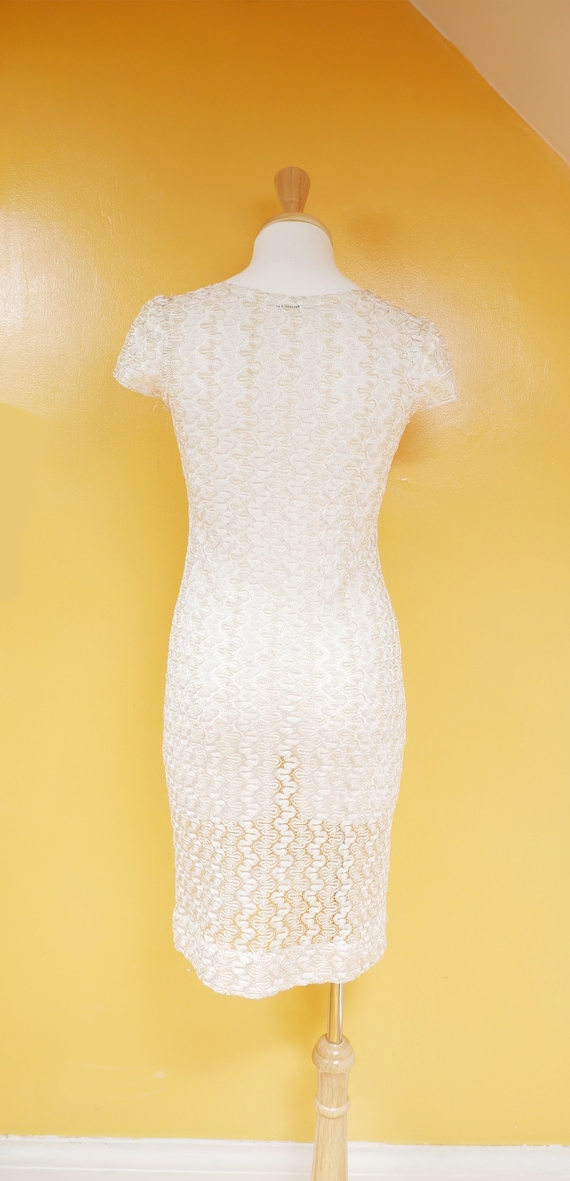 Sheer Gold Lace Bodycon Dress - Gem