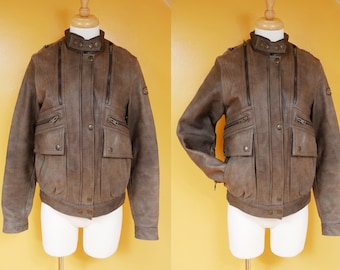 Brown Leather Hein Gericke Bomber Jacket