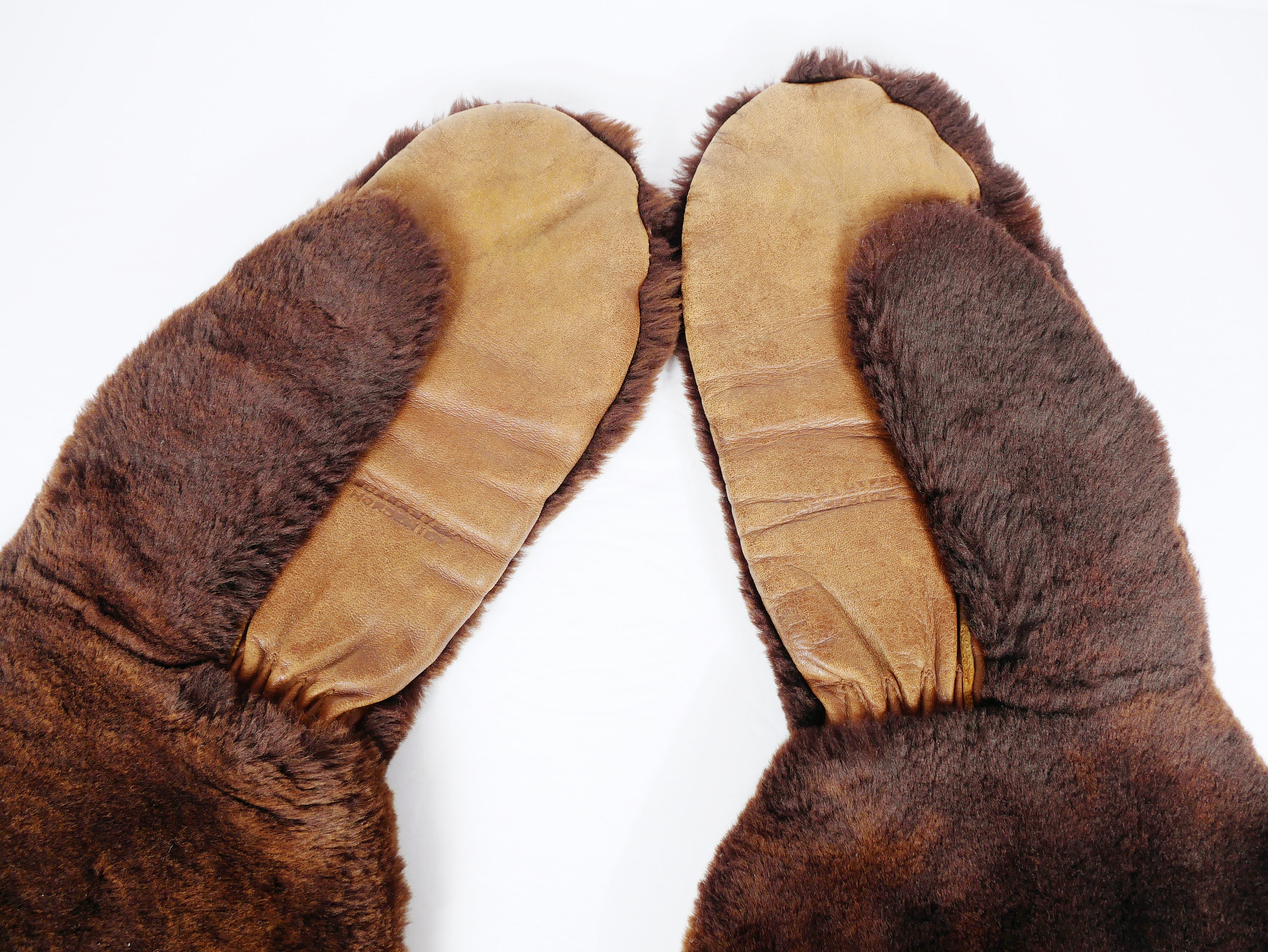 Faux Sheared Beaver Horsehide Leather Gauntlet Gloves Etsy