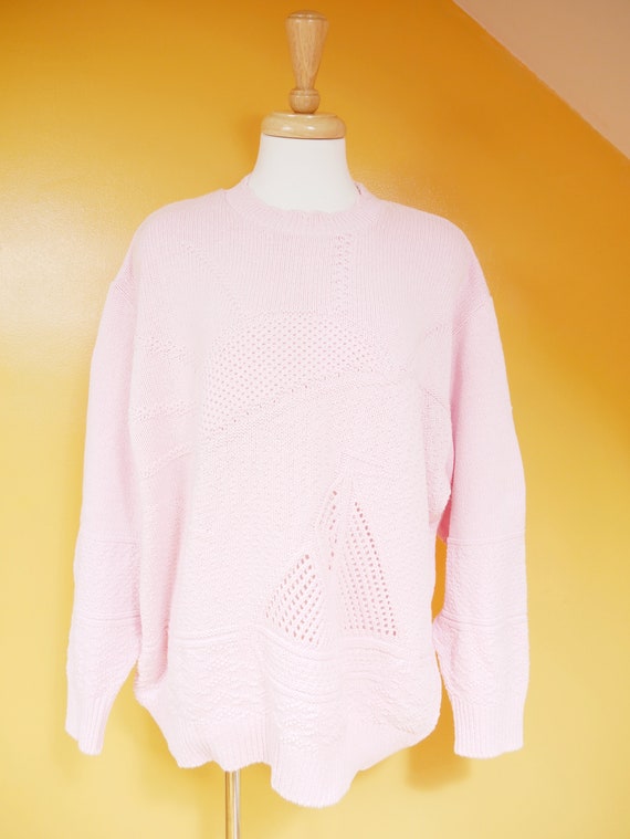 Pastel Pink Sailboat Sweater - image 2