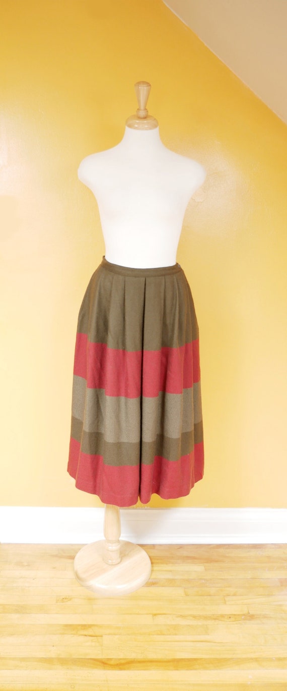 Rodier Paris Pleated Wool Blend Midi Skirt