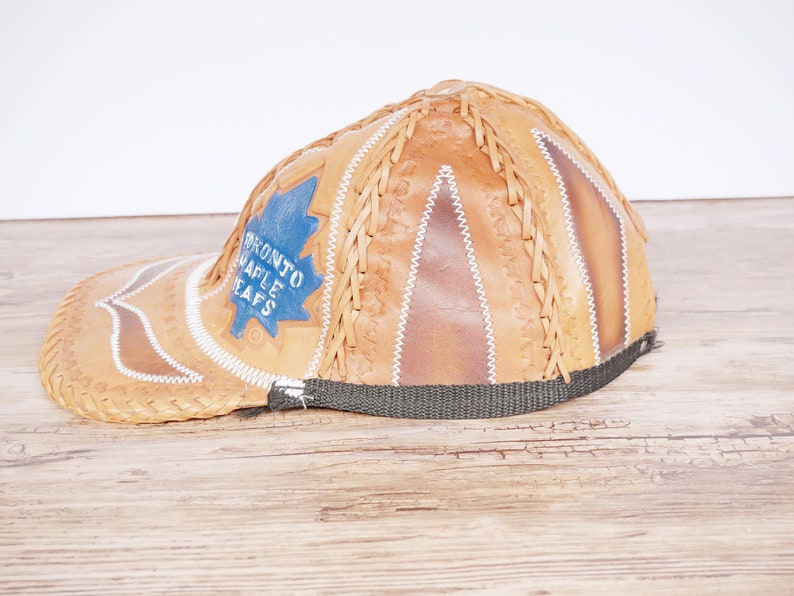 Handmade Toronto Maple Leafs Leather Baseball Hat image 3