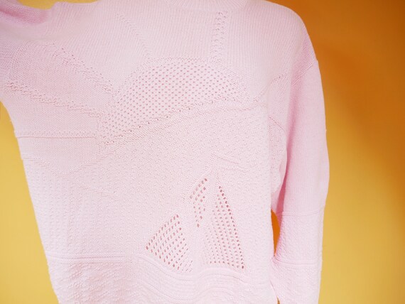 Pastel Pink Sailboat Sweater - image 3