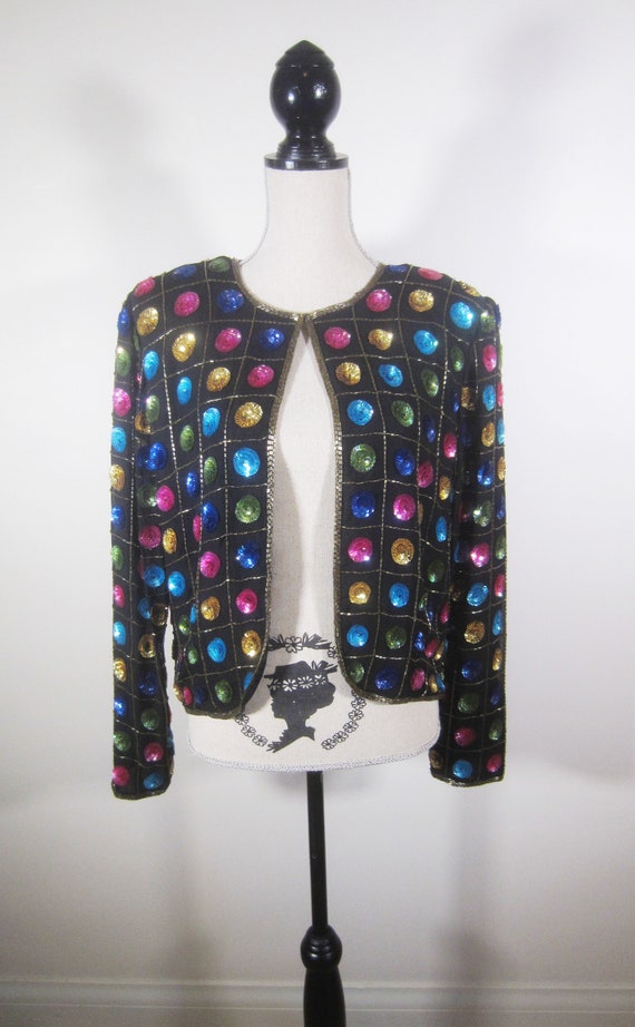 rainbow sequin cardigan