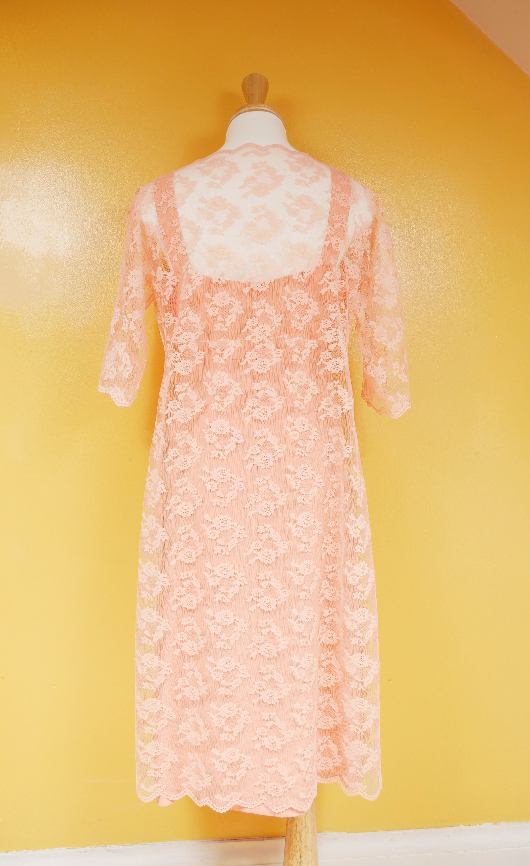 chinese dress ladies Farida Peach Lace Maxi Dress - US 18 main image 1