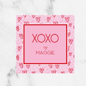 Printable Pink and Red Valentine XOXO Enclosure Card