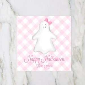 Personalized Ghost with Bow Gift Tag