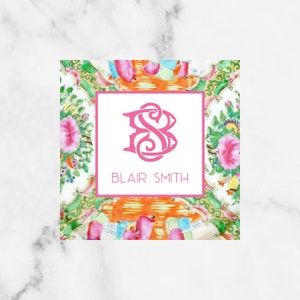 Rose Medallion Inspired Monogrammed Enclosure Cards