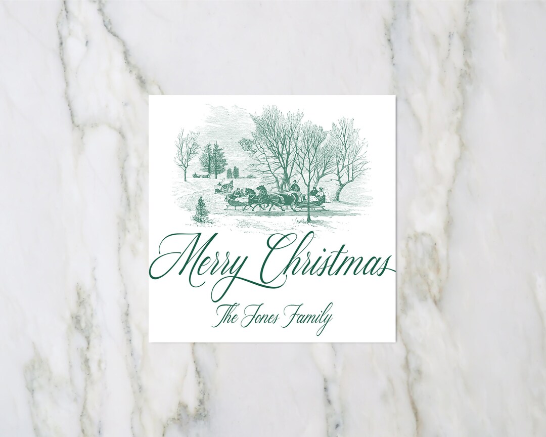 Winter Scene Merry Christmas Enclosure Card Etsy