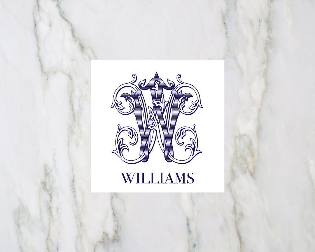 Fancy Initial Monogrammed Gift Enclosure Cards/stickers Etsy