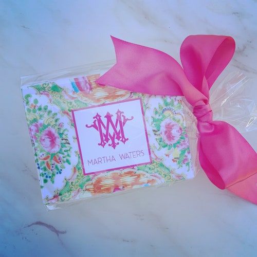 Rose Medallion Inspired Monogrammed Enclosure Cards Etsy