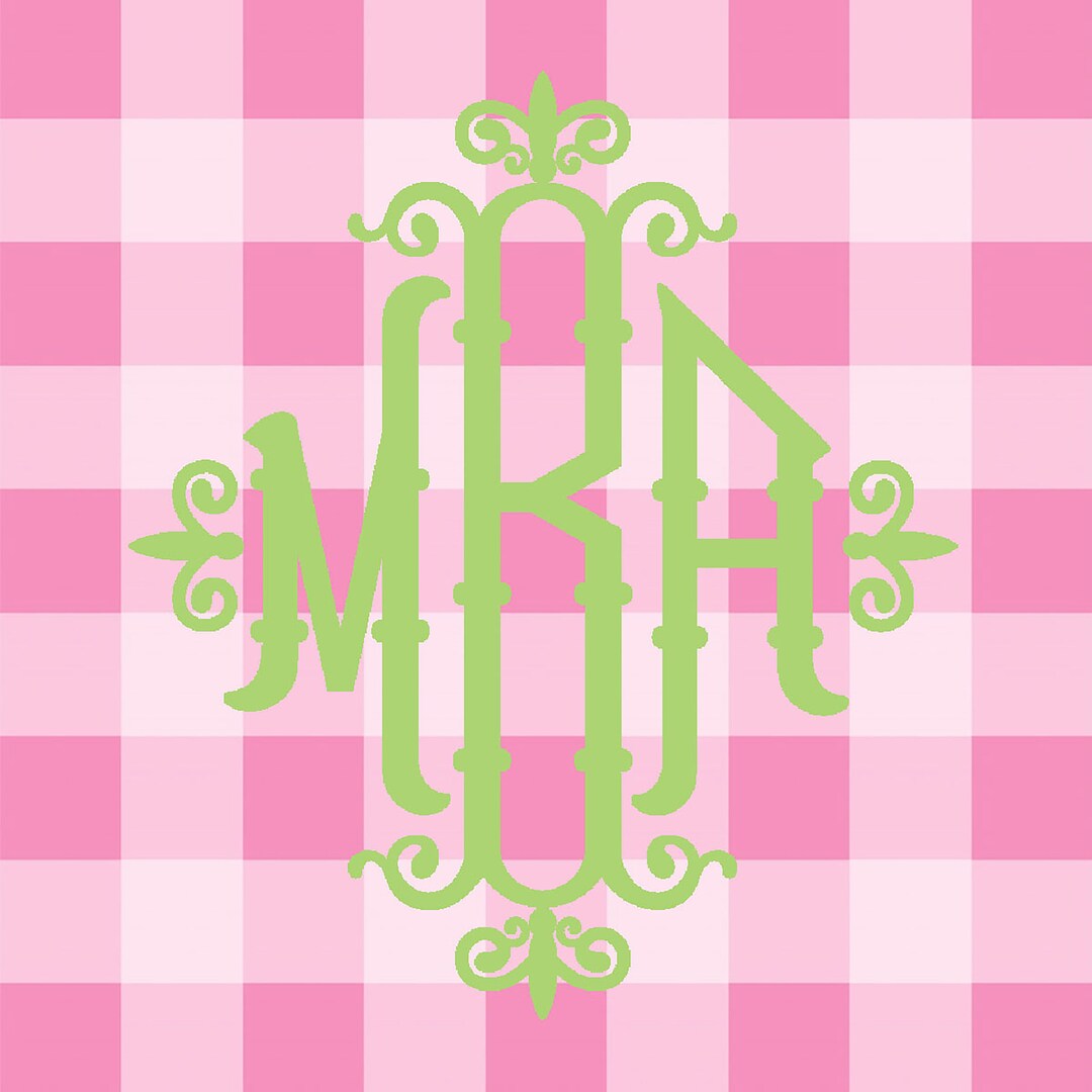 Gingham Monogrammed Enclosure Cards Etsy