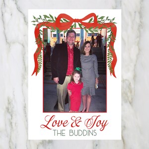 Bow with Greenery Christmas Card
