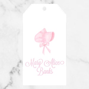 Watercolor Bonnet Personalized Gift Tag