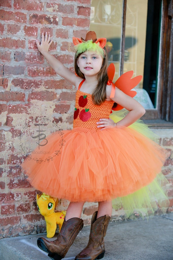 Apple Jack Tutu Dress, Birthday, photo prop, Halloween, Apple Jack Costume, My Little Pony Tutu Dress, Il_570xn